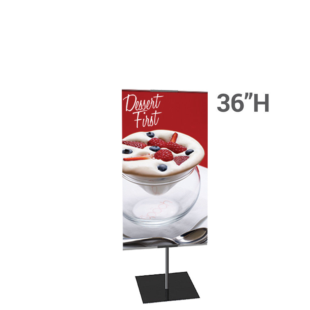 Classic Banner Stand Small 12 in. x 36 in. Single-Sided Graphic Package